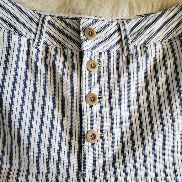 Madewell Emmett Wide Leg Crop Pants in Stripe Button Front Edition Size 29 - Picture 8 of 15